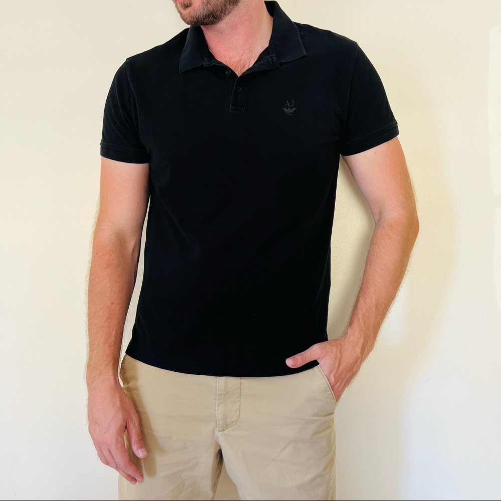 Armani jeans polo shirt black regular fit